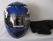 DOT Motorcycle Youth Full Face Helmet Child Kids Bike Shark Marine Blue Small