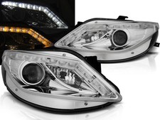 Faros para SEAT IBIZA 6J 2008-2011 2012 INDICADOR LED Luz de Día Cromo LHD