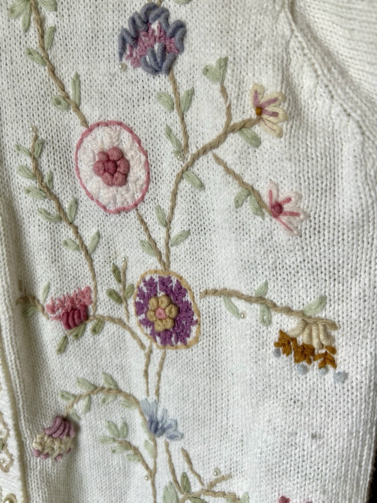 Classic Elements Cardigan Easter Spring Floral Em… - image 2