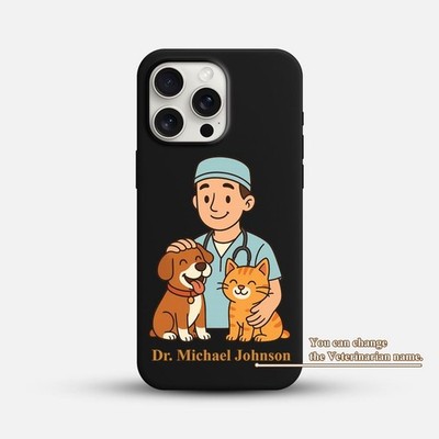Cartoon Vet iPhone Case   Cute Pet Doctor Cover for iPhone 16 15 Pro Max