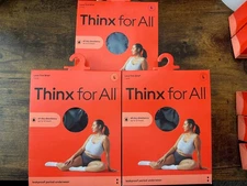 Thinx for All Period Underwear Size L - Lace Trim Brief 1 Storm & 2 Black Haze