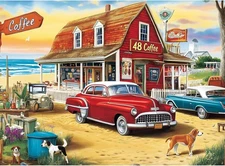 500 Pieces Landscape Puzzles for Adults, Coffee Shop Puzzle Adults... 
