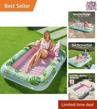 Inflatable Pool Float Tanning Bed Adult 70x46in Sunbathing Lounger with Pillow