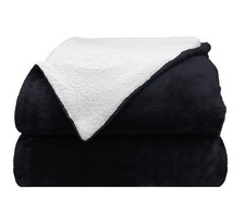 Comfort Lab Reversible Flannel Sherpa Throw Blanket - Elegant Fluffy Throw Bl...