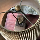 Mid Century Modern Cork and Pine Lamp MCM - Great Shape! Stain On Shade - Works — photo 5