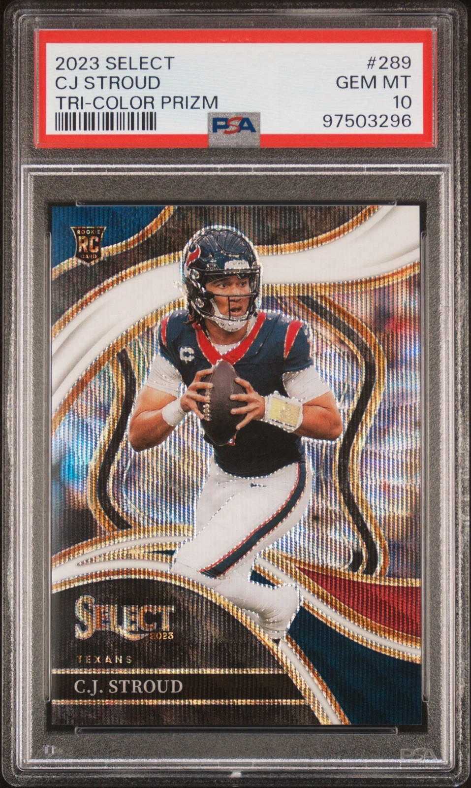 2023 SELECT C.J. STROUD ROOKIE TRI COLOR PRIZM RC /149 PSA 10 #289 Low Pop