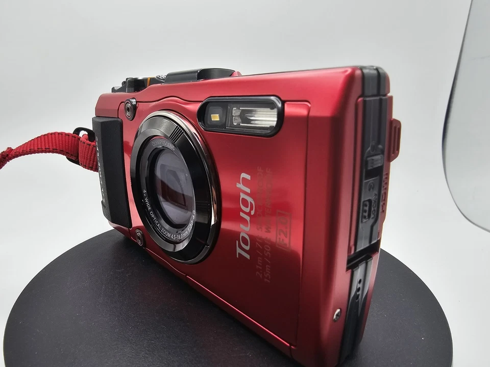 Cámara digital Olympus Stylus resistente tg-4 roja impermeable GPS 2 baterías probadas Foto 4 de 4