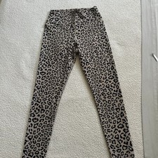 Beach Riot sport made in USA Leopard Print Leggings, Tan/Black, Size L