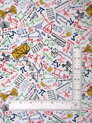 Math Equation Fabric By The Yard School White Cotton Timeless Treasures C8230