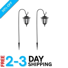 Versatile 34-Inch Solar Lights with Sturdy Shepherd Hooks for -Round Use