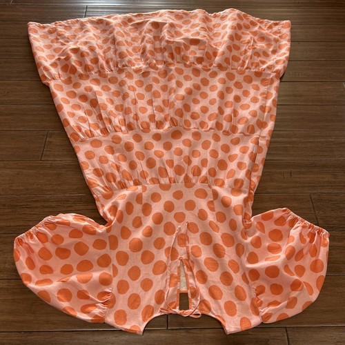 Maxi Vestido Talla XL Mezcla de Lino Niveles Lunares Boho Naranja Modesto Quién Qué Poner - Imagen 5 de 12