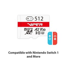 Patriot Viper 512GB MicroSD V30 A2 U3 4K Memory Card DJI/Switch 1/Steam/ROG Ally