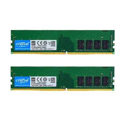 32GB 2x Crucial RAM 16GB DDR4 2666MHz CL19 2Rx8 PC4-2666V-U 288pin Desktop  + PC