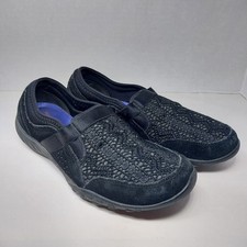Skechers Women's size 8 Relaxed Fit Memory Foam Black Suede Lace Slip-On Shoes