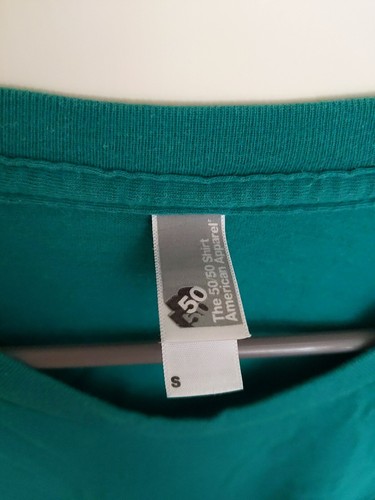 T-SHIRT Top in cotone American Apparel taglia small S Basic massello verde casual - Foto 3 di 6