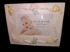 Baby Girl Picture Frame - For 5" x 3.5" Photo - White With Pink Border