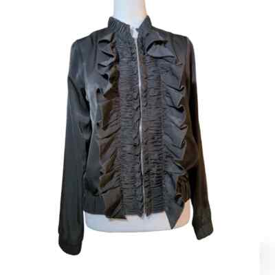 Etiquette jacket size S color black with zipper and Ruffle