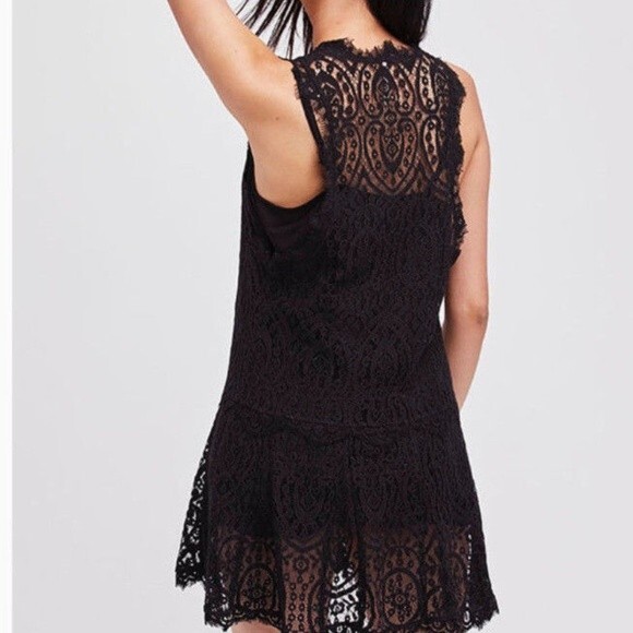 Free People Women's Heart In Two Lace Mini Dress - Black Free People Women's Heart In Two Lace Mini Dress - Black