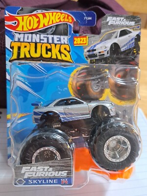 Hot Wheels 2023 Monster Trucks Nissan Skyline R34 GTR Fast N Furious GT-R