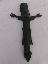 Crucifix, Christ ancien en métal sculpture statue  de Jésus christ