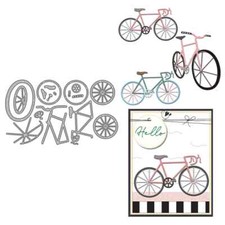 Bike Bicycles Side Frontal View Metal Cutting Dies Scrapbooking Card Craft