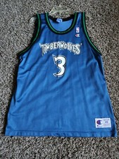 VTG 90s Champion Stephon Marbury Minnesota Timberwolves Jersey Sz 48 XL USA Made