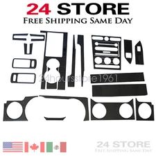 For Car Ford Mustang 2005-2009 Carbon Fiber Interior Trim Cover 22Pcs New Black