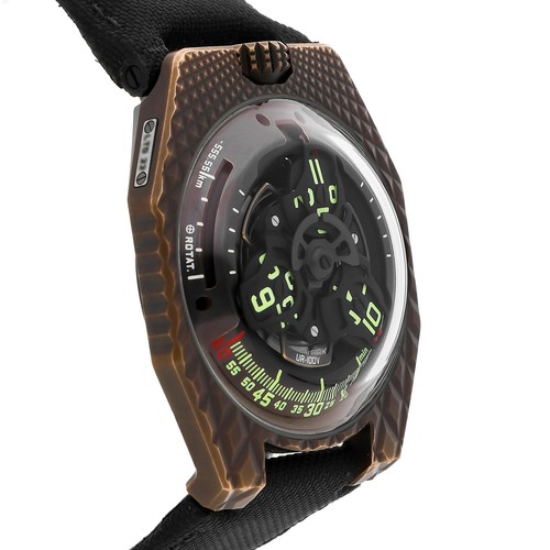 Urwerk UR-100V T-REX Bronze Automatic Watch Skeleton Dial Strap 41mm - Picture 3 of 6