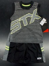 Toddler/Boys STX 28 2pc Black, Gray, Neon Green Shorts Set Sizes 2T - 7