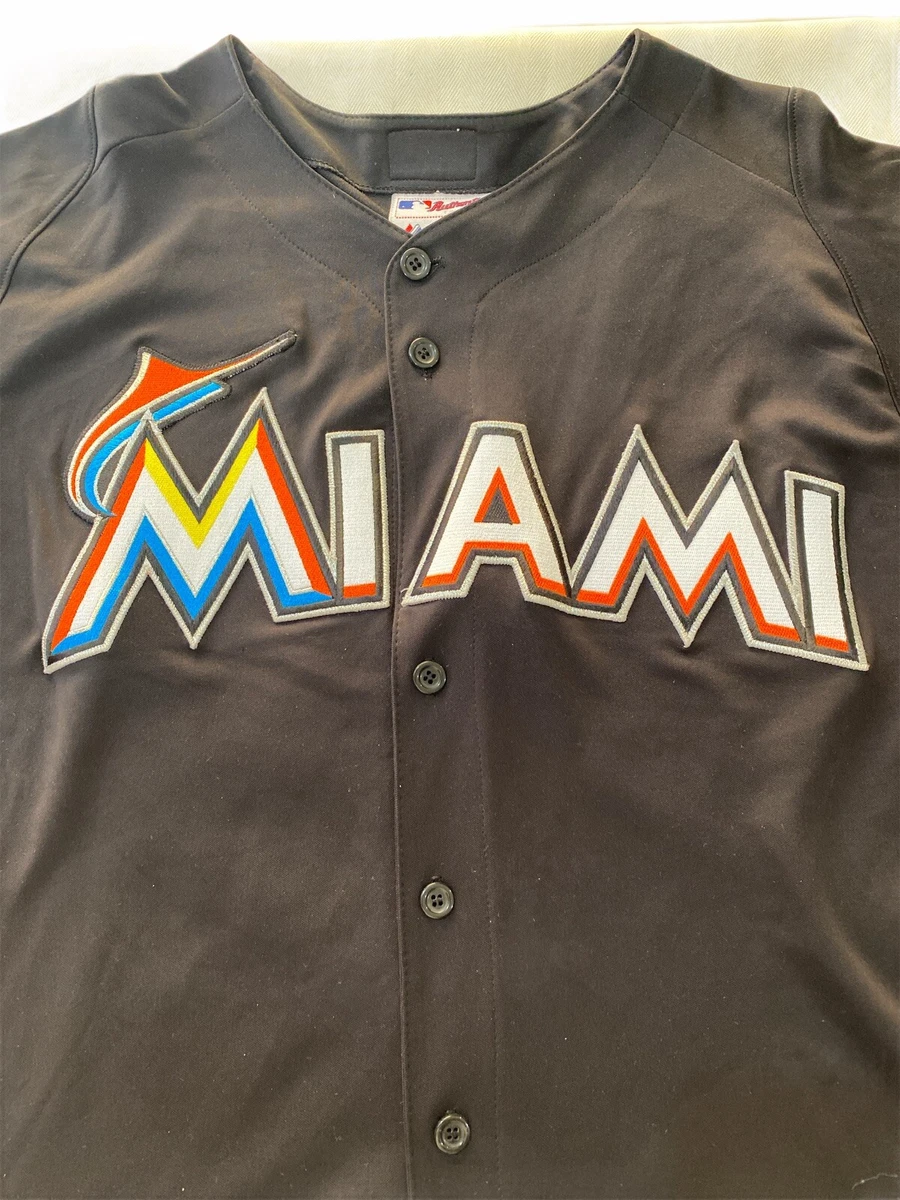 Preowned Majestic MLB Miami Marlins Jersey Size Large R1