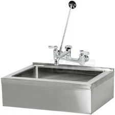 25" Floor Mop Sink w/ FAUCET Commercial Stainless Steel Utility Drain Vacuum NSF