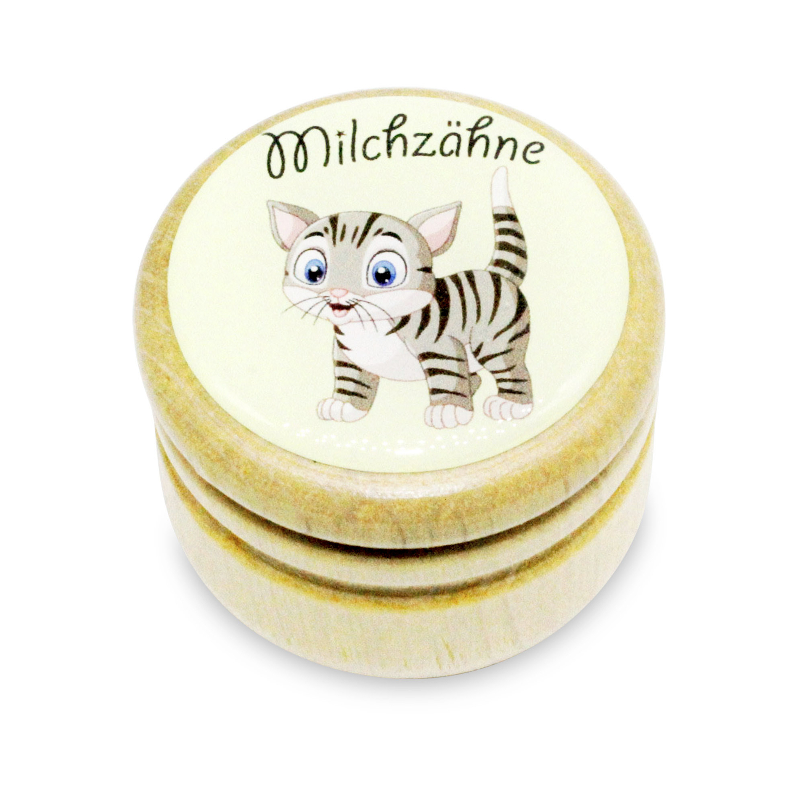 Milchzahndose Katze Zahndose Milchzähne Bilderdose aus Holz 7019k