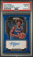 2021-22 Panini Prizm Auto Miles McBride Rookie Signatures Blue Wave - PSA 8