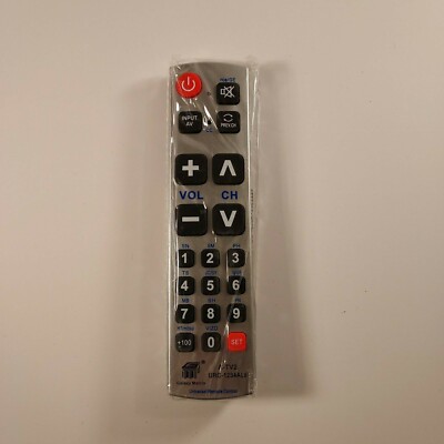GMATRIX UNIVERSAL REMOTE BIG KEYS LED OPERATING, EASY SET UP 99% BRANDS. SILVER