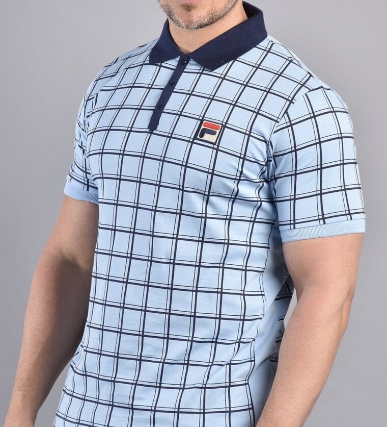 Fila Vintage Borg (Bobby) Retro Tennis Polo Shirt in Blue Ltd Edition 2025