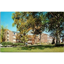 Vintage 1966 Thiel College Middle Residence Hall Postcard