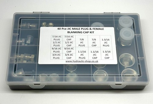 44 PIEZAS JIC ENCHUFES SÓLIDOS MASCULINOS Y TAPAS BLANQUEADORAS GIRATORIAS FEMENINAS KIT ADAPTADOR HIDRÁULICO - Imagen 4 de 4