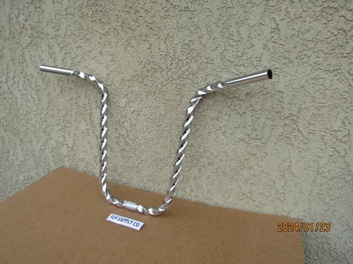 NEW CHROME LOWRIDER BICYCLE SQUARE TWISTED HANDLEBAR FOR 20'' LOWRIDER, TRICYCL - Picture 3 of 4