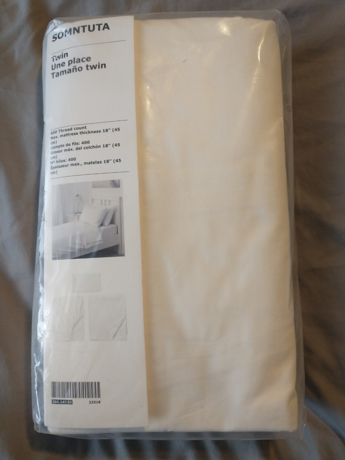 IKEA Somntuta Twin 3 Pcs Bed Sheet Set White 100 Cotton 400TC New eBay