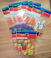 Lot of 8 Darice Foamies Halloween Foam Stickers pages, Candy Mummy Pumpkins