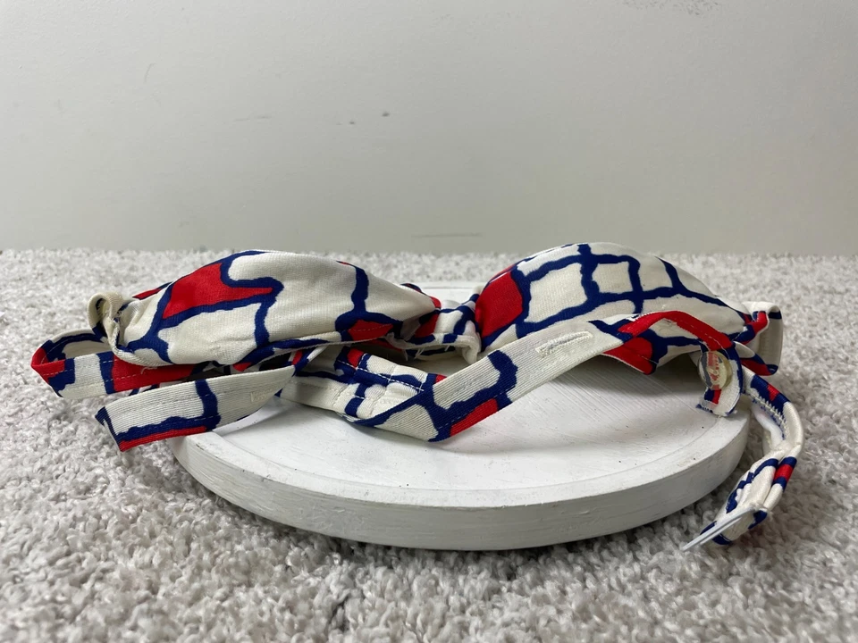 Sujetador vintage Bestform para mujer 34B correa ajustable EE. UU. estampado geométrico blanco Foto 4 de 4