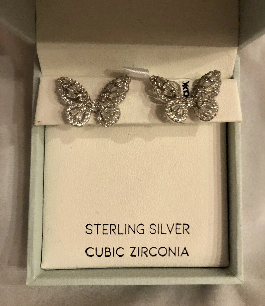 NEW Rachel Zoe BUTTERFLY Sterling Silver Earrings Gorgeous