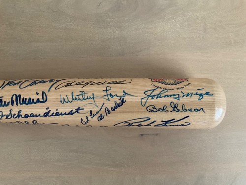 HOF 50 Year Anniversary Bat 37 Signatures Yogi Berra Musial Kiner Rizzuto JSA - Picture 7 of 13