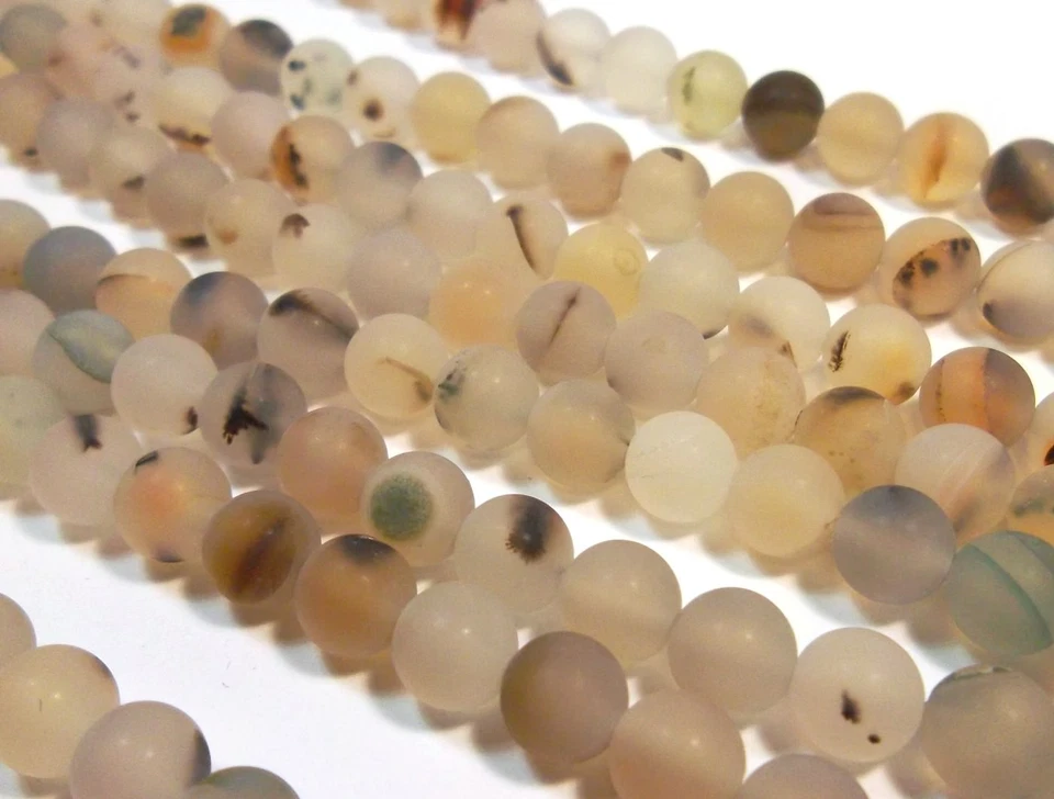 Achatsteine Perlen Natur Streifen 6mm Grau Frosted 18stk Edelsteine Schmuck G169 - Bild 3 von 4