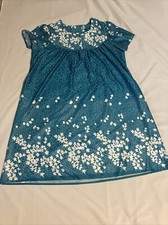 VTG Only Necessities Muumuu Short Sleeve Pocket Lounge House Dress Gown Specks L