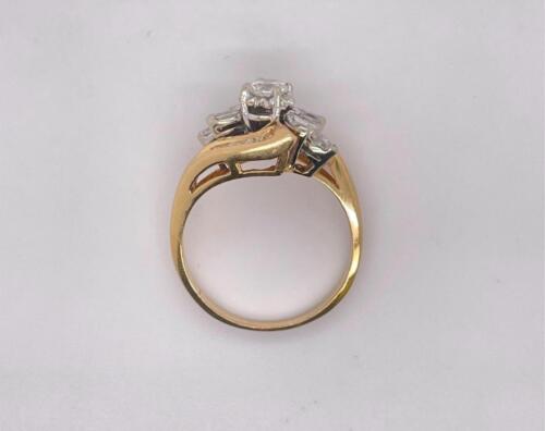 Anillo de compromiso de boda vintage de oro amarillo de 14 K de 1,18 quilates con diamantes naturales - Imagen 4 de 9
