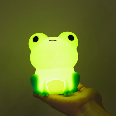 Niedlicher Silikon Frosch LED Nachtlicht Touch Sensor Dimmbar Timer USB Wiederaufladbar 