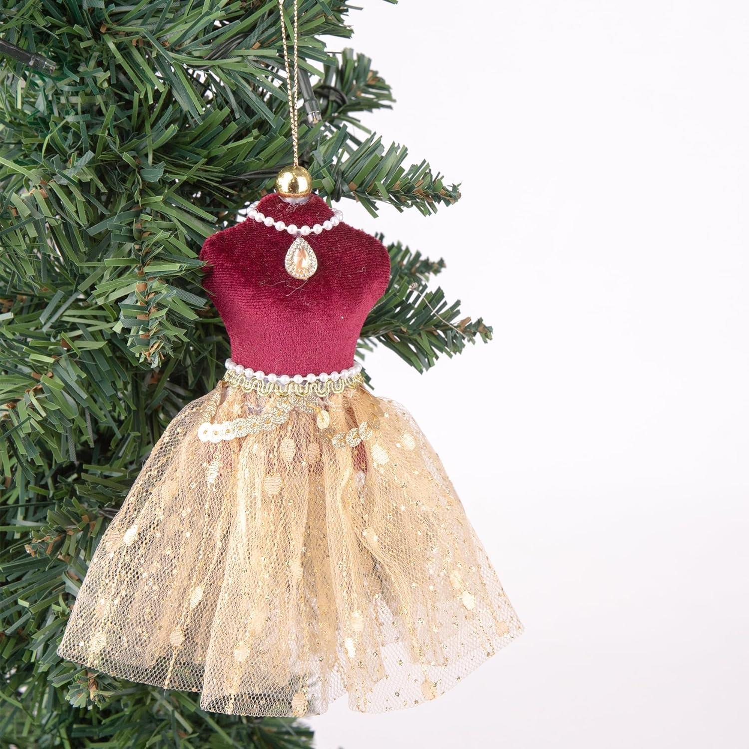 3X Christmas Hanging Ornament Tree Pendant Figure 15cm Gold Ballerina