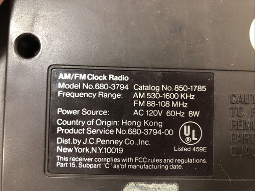 VINTAGE JCPENNY DIGITAL CLOCK RADIO AM/FM WOOD GRAIN Brown 680-3794 - Picture 6 of 9