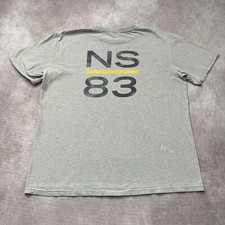 Vintage 90s Nautica Graphic Tee Shirt Size L USA Made Gray NS 83 Nautical